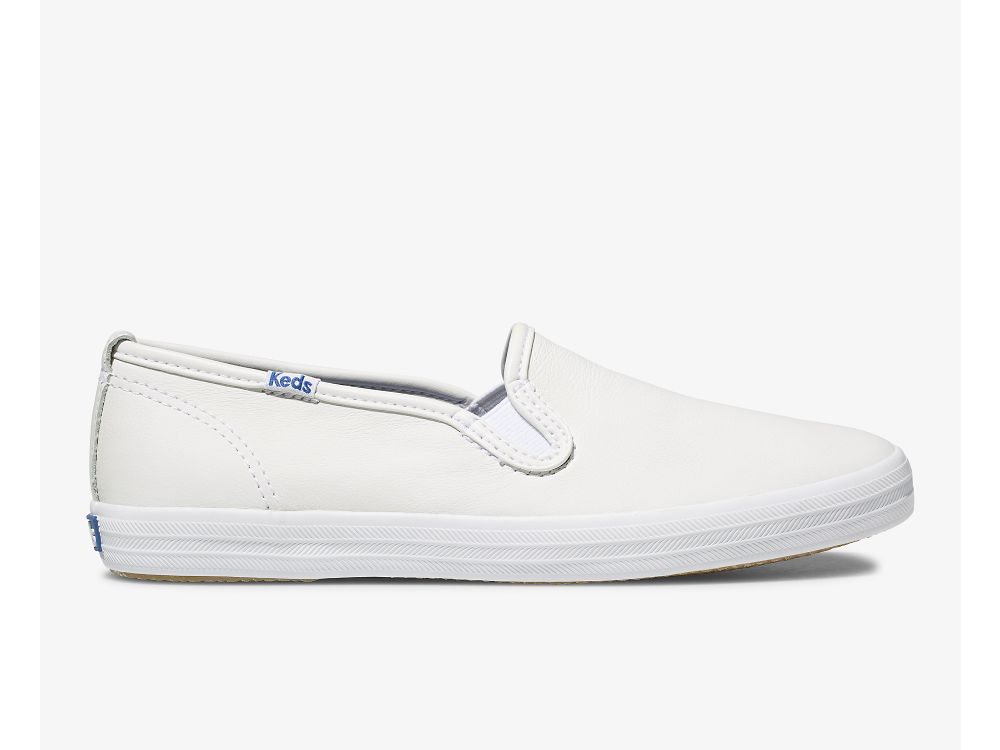 Dámské SlipOnTenisky Keds Champion Slip On Læder Bílé | CZ-95757