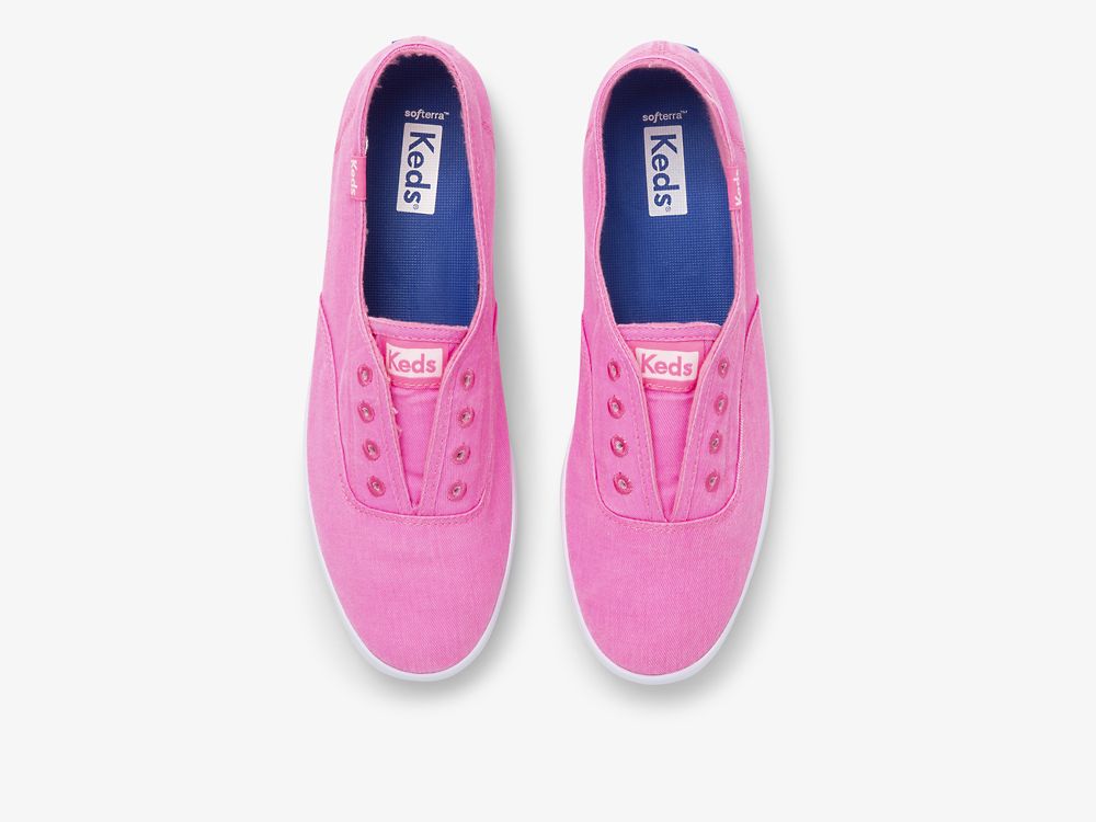 Dámské SlipOnTenisky Keds Chillax Neon Twill Washable Růžové | CZ-60308