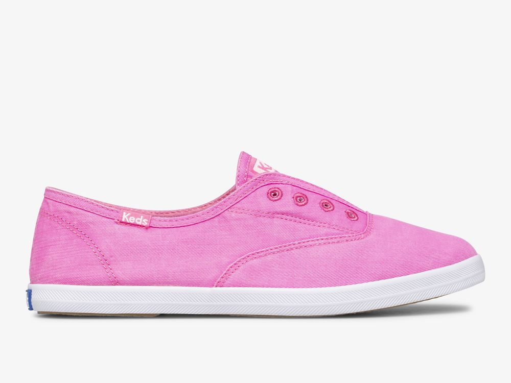 Dámské SlipOnTenisky Keds Chillax Neon Twill Washable Růžové | CZ-60308