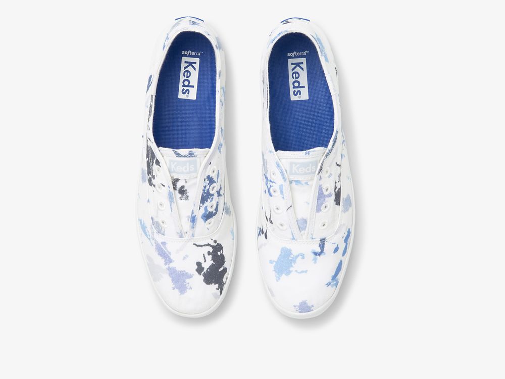 Dámské SlipOnTenisky Keds Chillax Splatter Twill Bílé Blankyt | CZ-18820