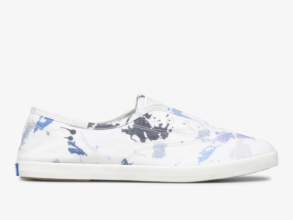 Dámské SlipOnTenisky Keds Chillax Splatter Twill Bílé Blankyt | CZ-18820