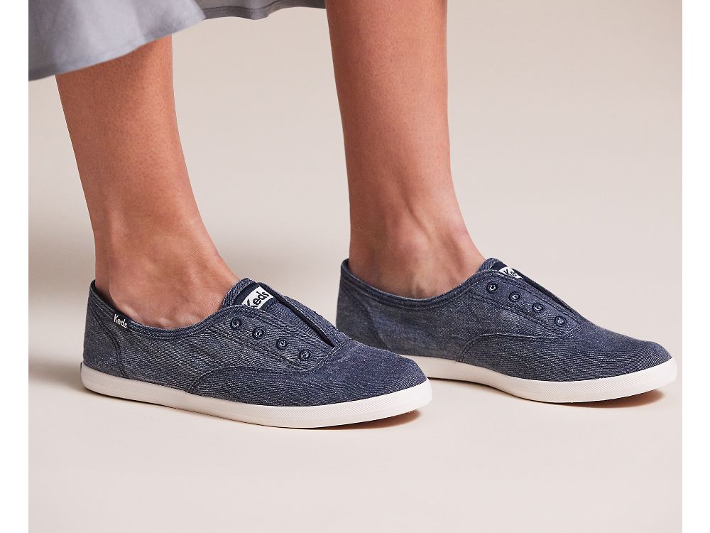 Dámské SlipOnTenisky Keds Chillax Washable Feat. Organic Bavlněné Tmavě Blankyt | CZ-14389