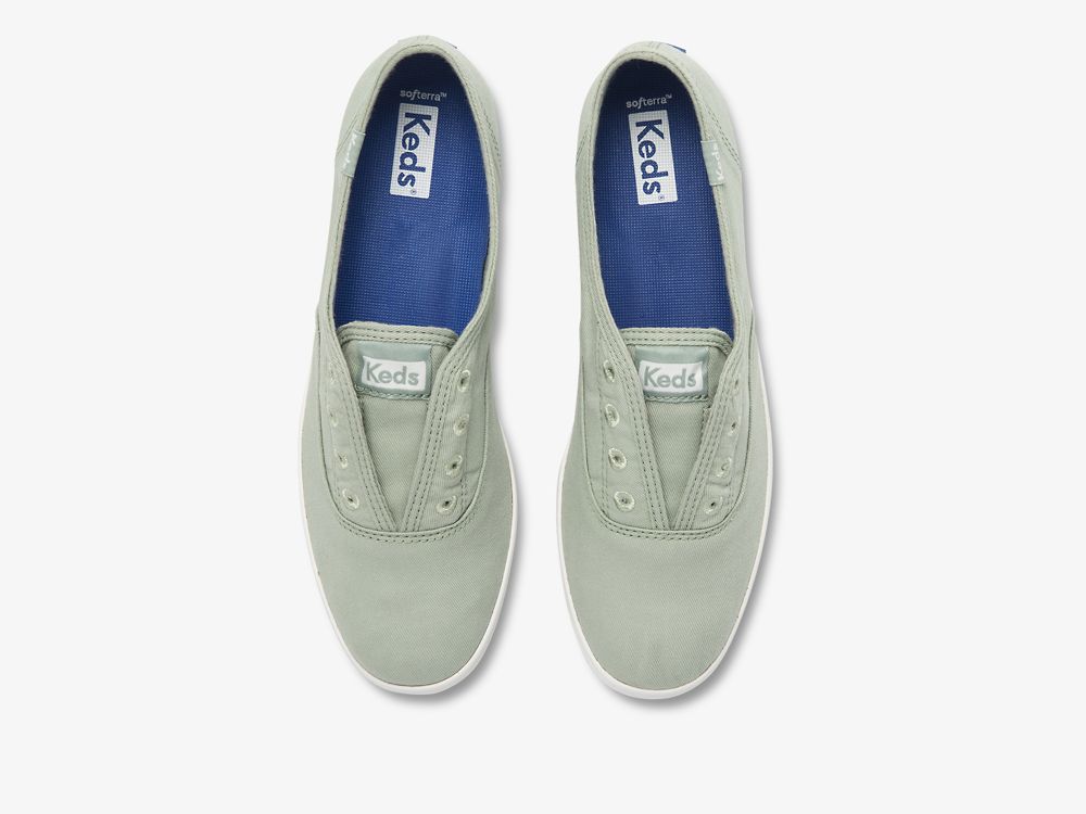 Dámské SlipOnTenisky Keds Chillax Washable Feat. Organic Bavlněné Mátově Zelená | CZ-34534