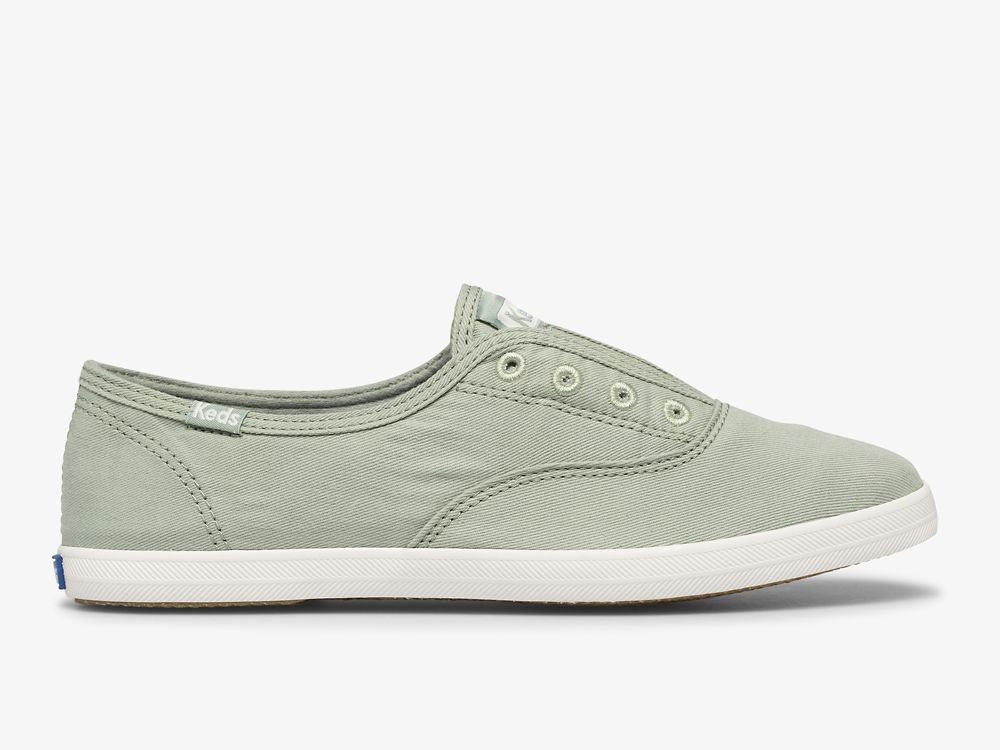 Dámské SlipOnTenisky Keds Chillax Washable Feat. Organic Bavlněné Mátově Zelená | CZ-34534