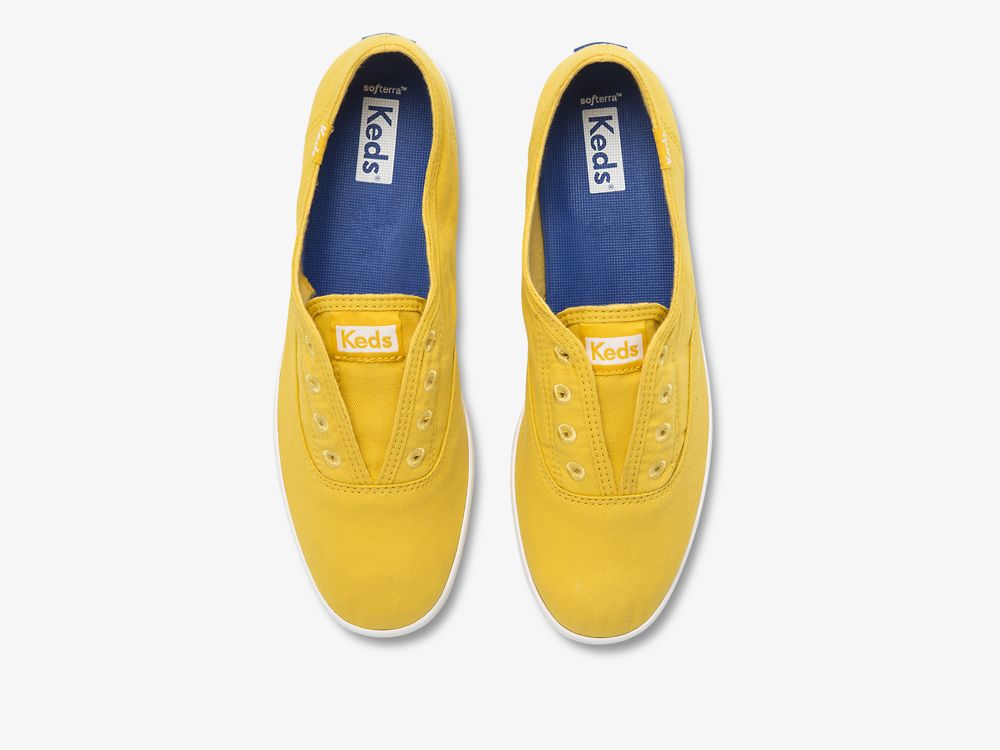 Dámské SlipOnTenisky Keds Chillax Washable Feat. Organic Bavlněné Žluté | CZ-52771