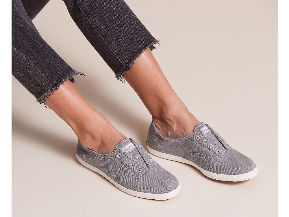 Dámské SlipOnTenisky Keds Chillax Washable Feat. Organic Bavlněné Šedé | CZ-60670