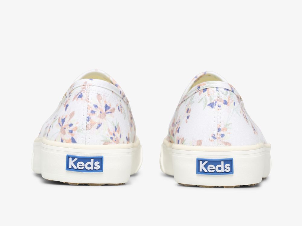 Dámské SlipOnTenisky Keds Double Decker Spring Floral Krém | CZ-53379