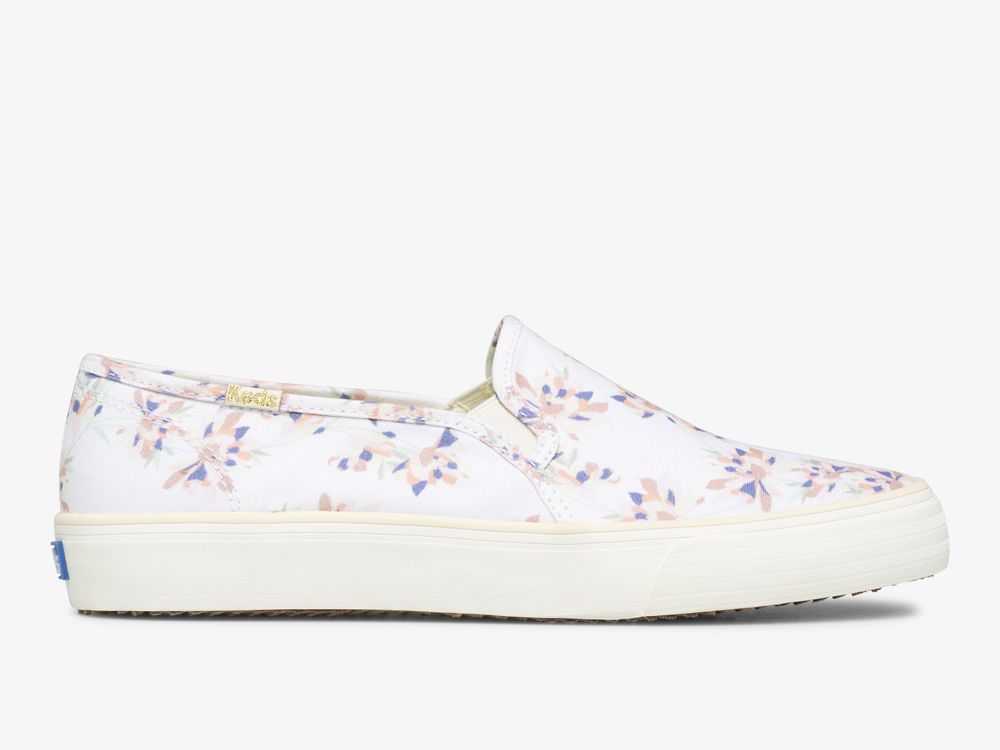 Dámské SlipOnTenisky Keds Double Decker Spring Floral Krém | CZ-53379