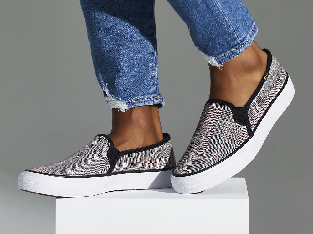 Dámské SlipOnTenisky Keds Double Decker Plaid Černé Viacfarebný | CZ-53673