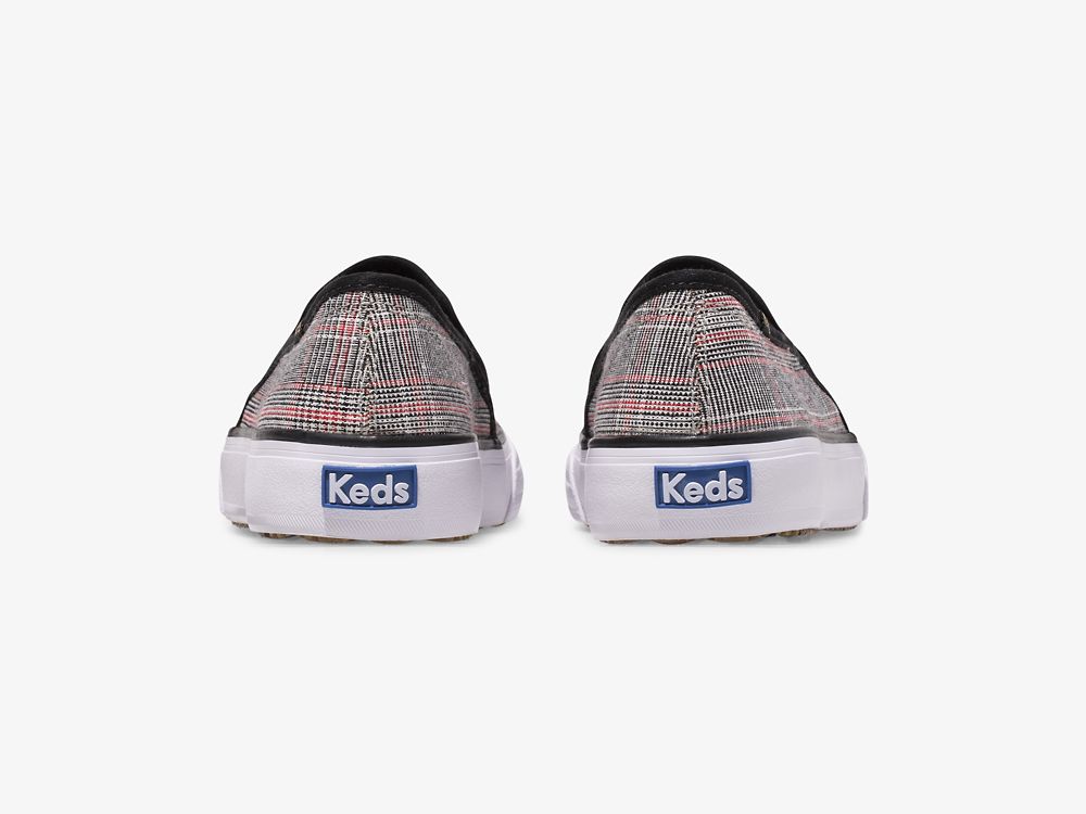 Dámské SlipOnTenisky Keds Double Decker Plaid Černé Viacfarebný | CZ-53673