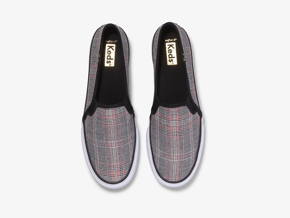 Dámské SlipOnTenisky Keds Double Decker Plaid Černé Viacfarebný | CZ-53673