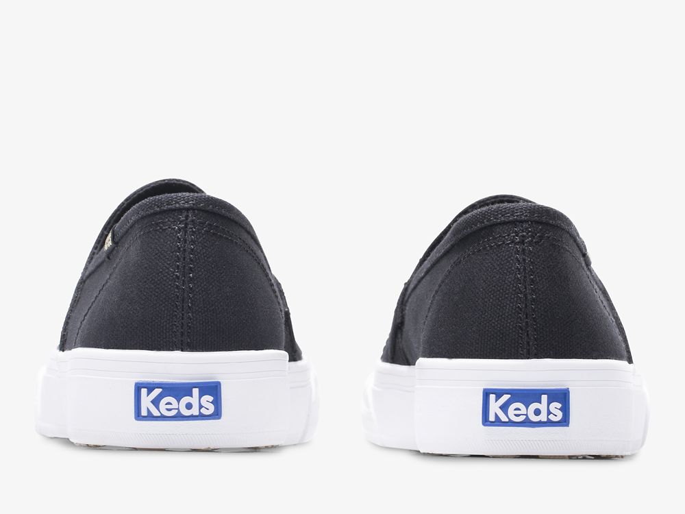 Dámské SlipOnTenisky Keds Double Decker Wave Platene Černé | CZ-72948