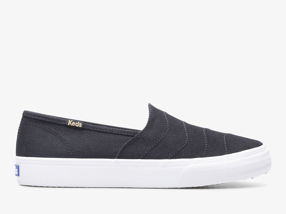 Dámské SlipOnTenisky Keds Double Decker Wave Platene Černé | CZ-72948