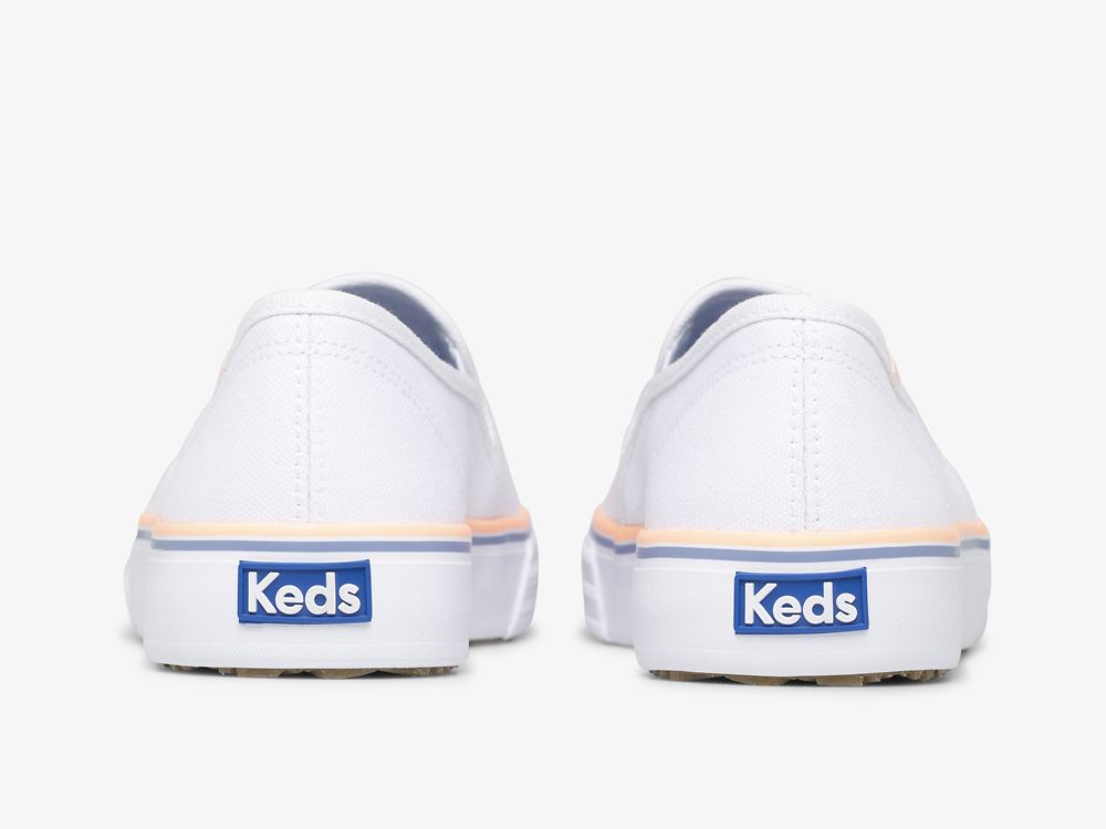 Dámské SlipOnTenisky Keds Double Decker Platene Bílé Koralove | CZ-95487