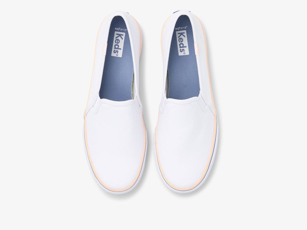 Dámské SlipOnTenisky Keds Double Decker Platene Bílé Koralove | CZ-95487