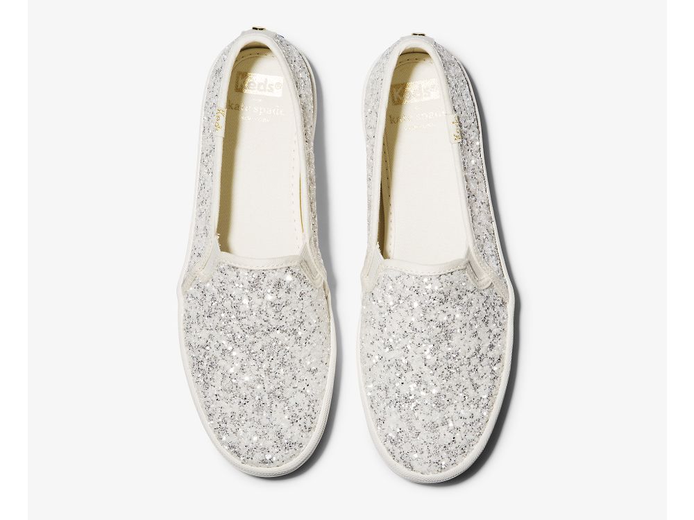 Dámské SlipOnTenisky Keds Kate Spade New York Double Decker Glitter Krém | CZ-91242