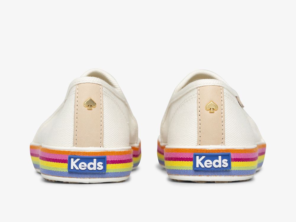 Dámské SlipOnTenisky Keds Kate Spade New York Double Decker Twill Bílé | CZ-94556