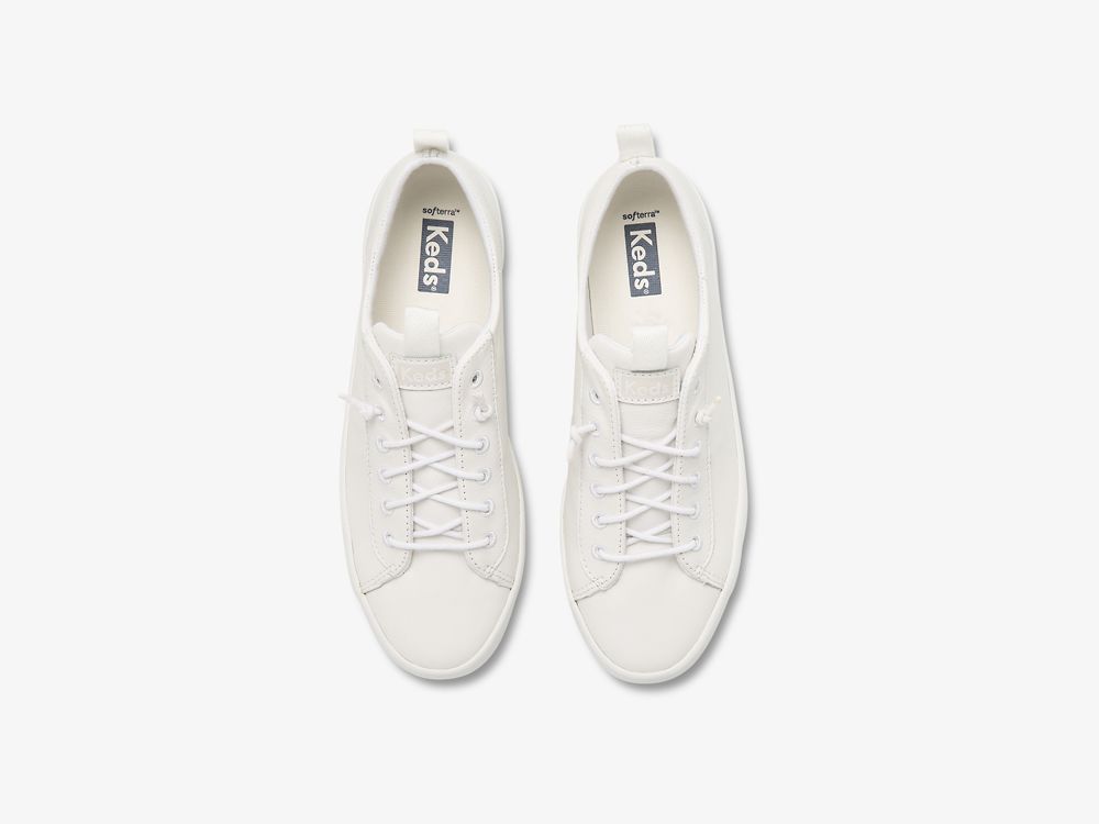 Dámské SlipOnTenisky Keds Kickback Læder Bílé | CZ-31252