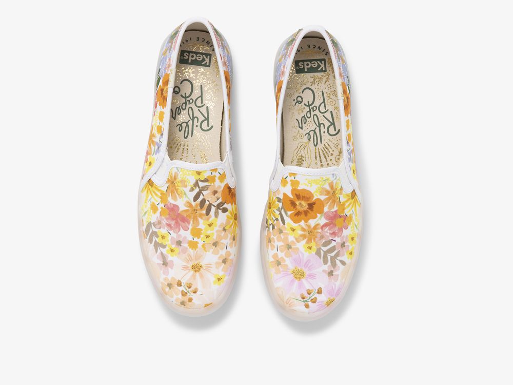 Dámské SlipOnTenisky Keds Rifle Paper Co. Double Decker Marguerite Růžové | CZ-18770