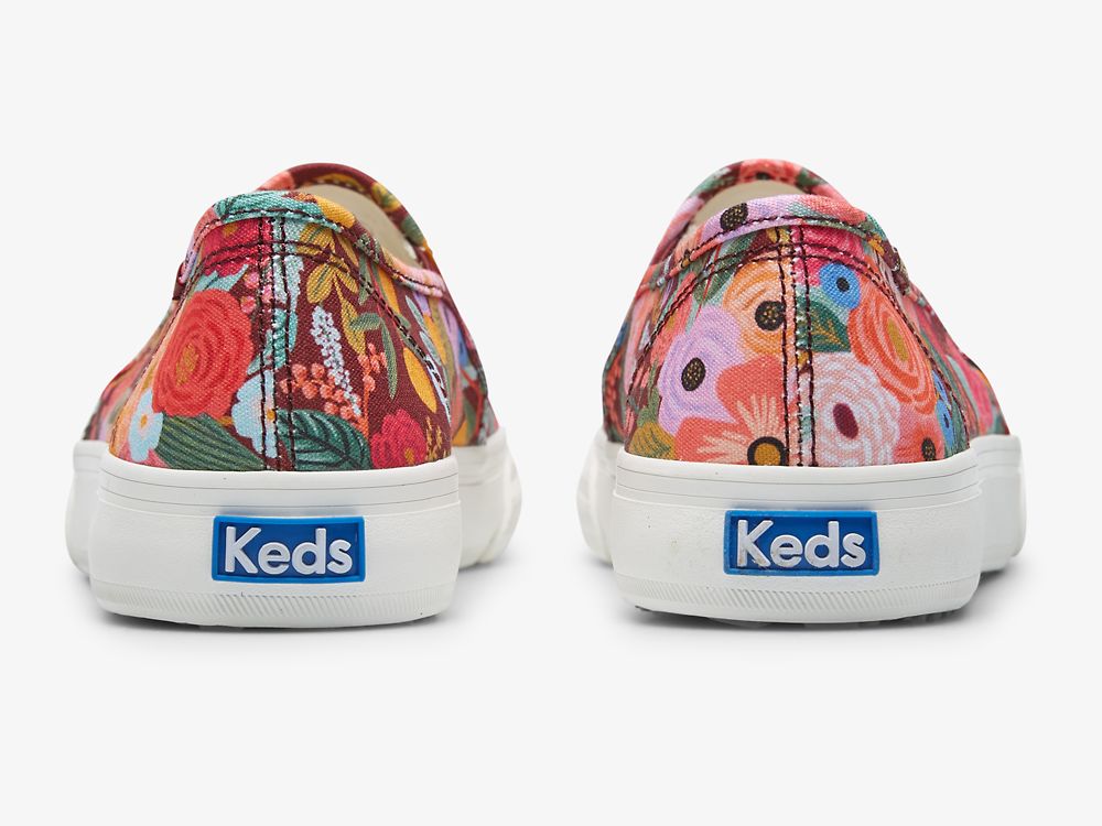 Dámské SlipOnTenisky Keds Rifle Paper Co. Double Decker Garden Party Vínové | CZ-26685