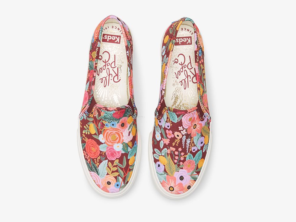 Dámské SlipOnTenisky Keds Rifle Paper Co. Double Decker Garden Party Vínové | CZ-26685