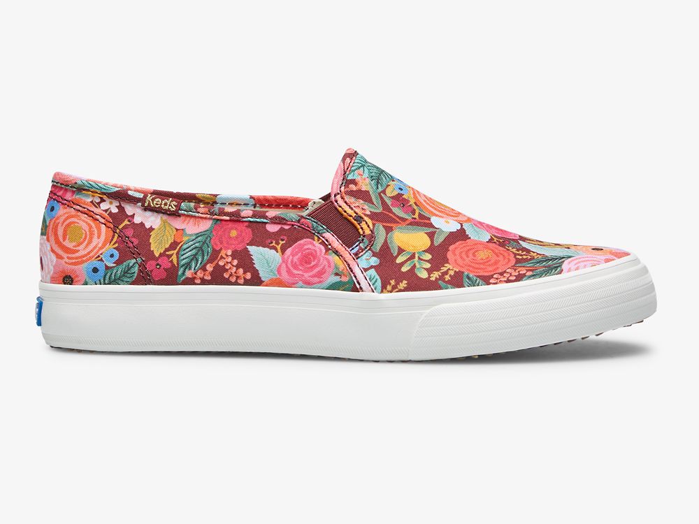 Dámské SlipOnTenisky Keds Rifle Paper Co. Double Decker Garden Party Vínové | CZ-26685