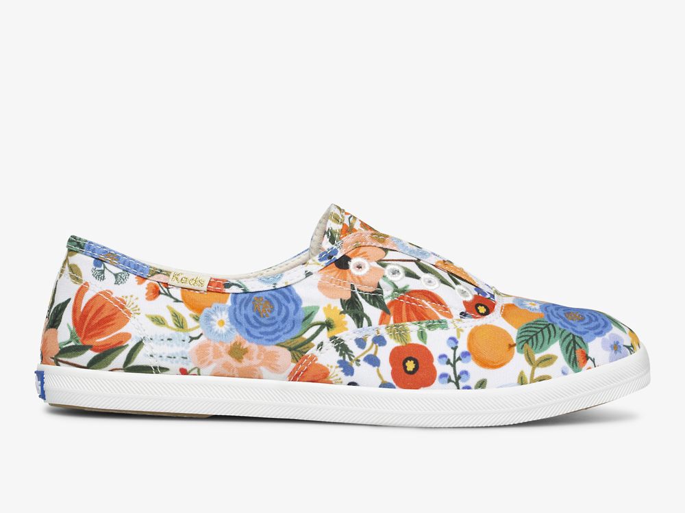 Dámské SlipOnTenisky Keds Rifle Paper Co. Chillax Citrus Garden Party Bílé Viacfarebný | CZ-39383