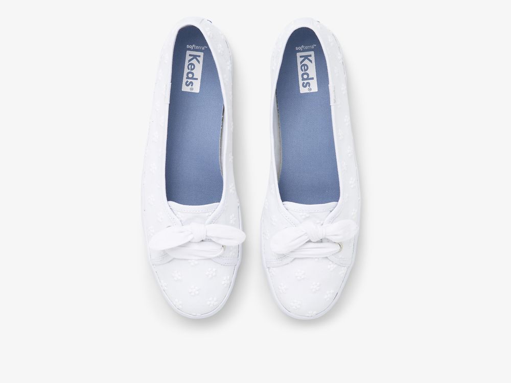 Dámské SlipOnTenisky Keds Seaside Daisy Eyelet Bílé | CZ-03328