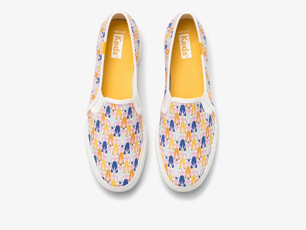 Dámské SlipOnTenisky Keds Washable Double Decker Rainbow Women Bílé Viacfarebný | CZ-31046