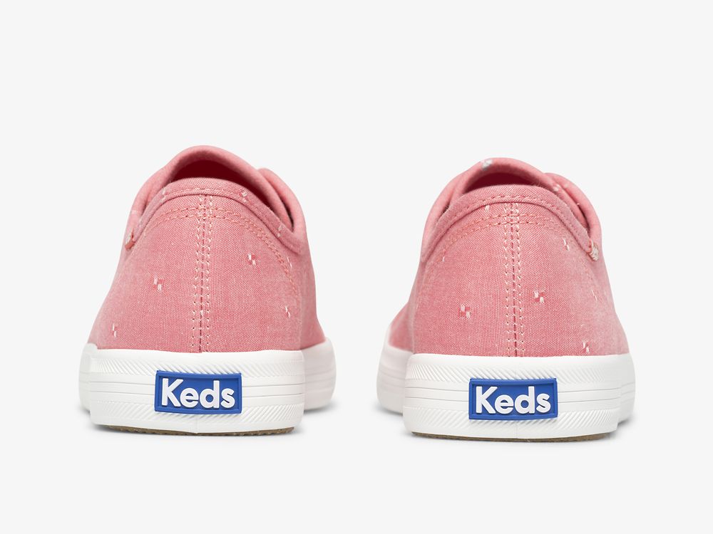 Dámské Tenisové Boty Keds Kickstart Dobby Jacquard Červené | CZ-84054