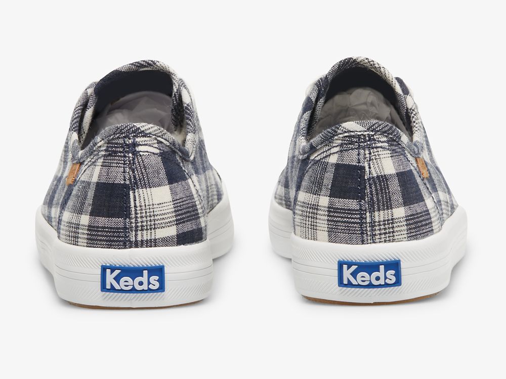 Dámské Tenisové Boty Keds Kickstart Linen Plaid Blankyt Viacfarebný | CZ-73097