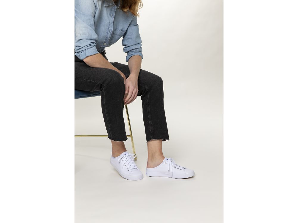 Dámské Tenisové Boty Keds Kickstart Mule Platene Bílé | CZ-33698