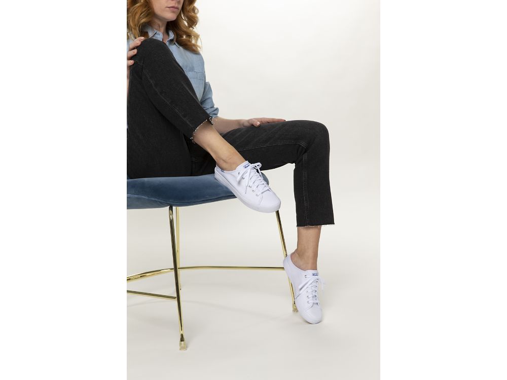 Dámské Tenisové Boty Keds Kickstart Mule Platene Bílé | CZ-33698