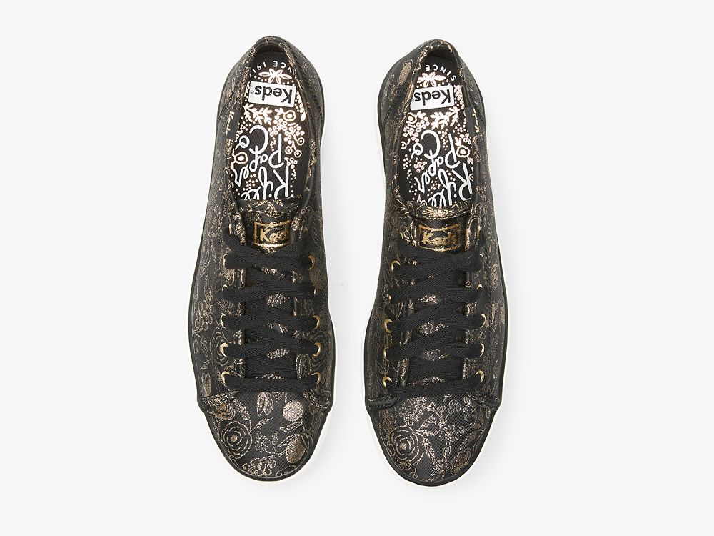 Dámské Tenisové Boty Keds Rifle Paper Co. Triple Kick Colette Jacquard Černé | CZ-94274