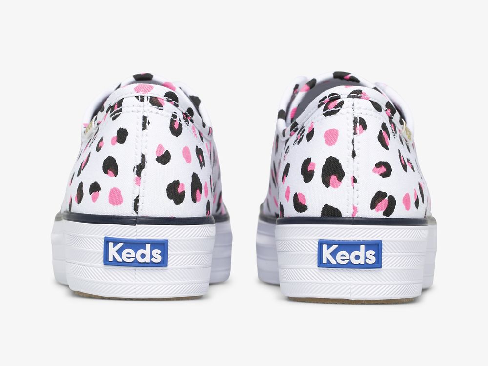 Dámské Tenisové Boty Keds Triple Kick Leopard Platene Bílé Viacfarebný | CZ-25295