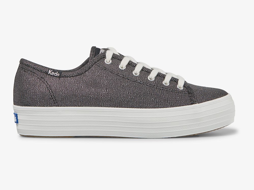 Dámské Tenisové Boty Keds Triple Kick Metallic Tmavě Šedé | CZ-73325