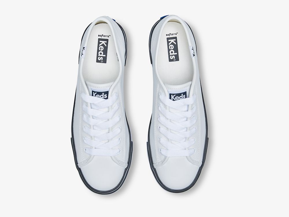 Dámské Tenisové Boty Keds Triple Up Læder Bumper Foxin Bílé | CZ-14835