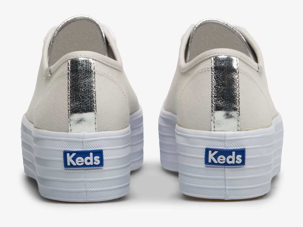 Dámské Tenisové Boty Keds Triple Up Platene Šedé Stříbrné | CZ-11074