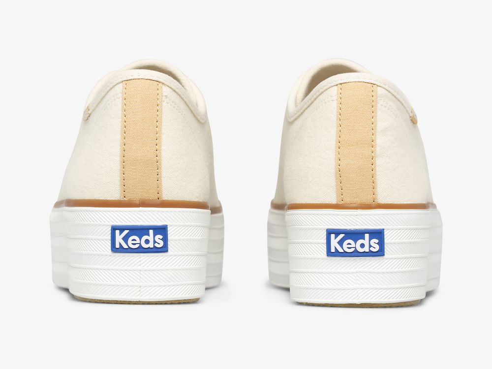 Dámské Tenisové Boty Keds Triple Up Platene Krém | CZ-64035