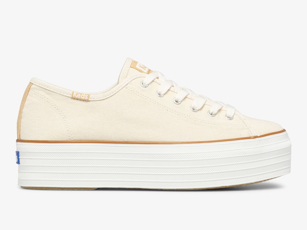 Dámské Tenisové Boty Keds Triple Up Platene Krém | CZ-64035