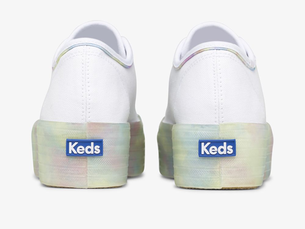 Dámské Tenisové Boty Keds Triple Up Tie Dye Foxing Bílé Viacfarebný | CZ-12238