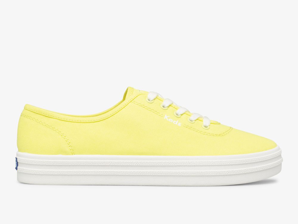 Dámské ŠněrovacíBoty Keds Breezie Platene Neon Žluté | CZ-96234