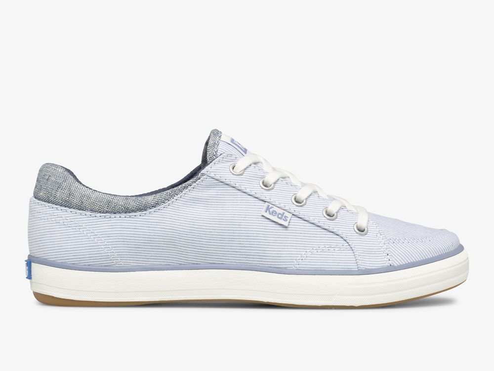 Dámské ŠněrovacíBoty Keds Center II Chambray Stripe Blankyt | CZ-73387