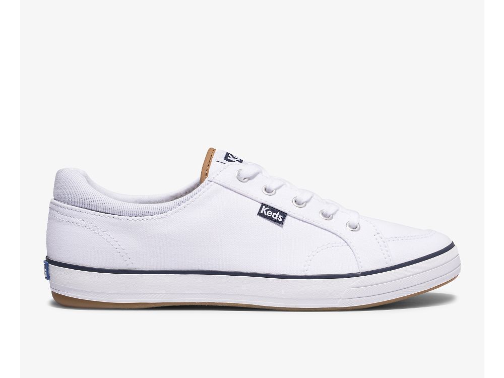 Dámské ŠněrovacíBoty Keds Center II Platene Stripe Bílé | CZ-25690