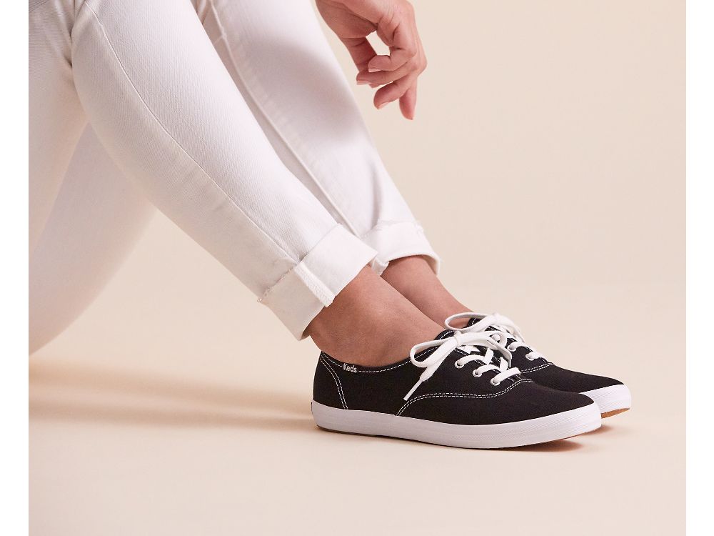 Dámské ŠněrovacíBoty Keds Champion Feat. Organic Bavlněné Černé | CZ-29576