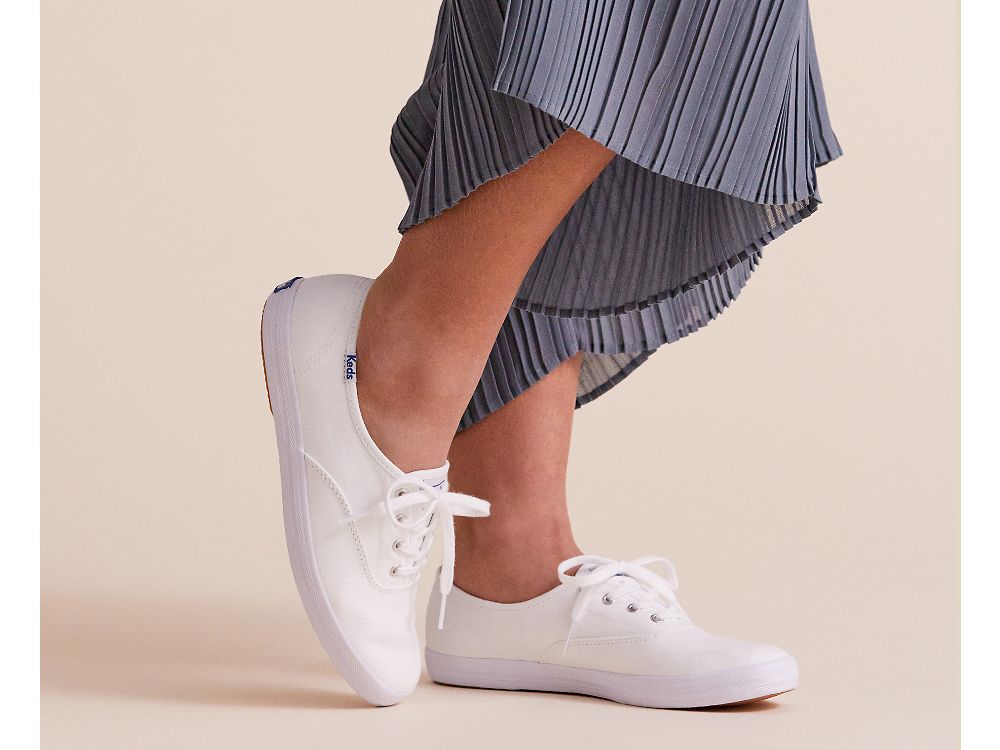 Dámské ŠněrovacíBoty Keds Champion Feat. Organic Bavlněné Bílé | CZ-33919