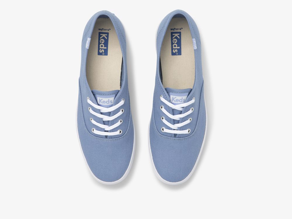 Dámské ŠněrovacíBoty Keds Champion Platene Washable Blankyt | CZ-49975