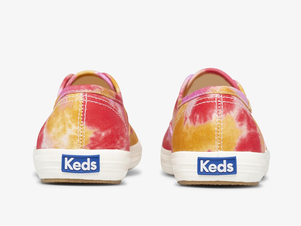 Dámské ŠněrovacíBoty Keds Champion Platene Tie Dye Růžové Oranžové | CZ-72895