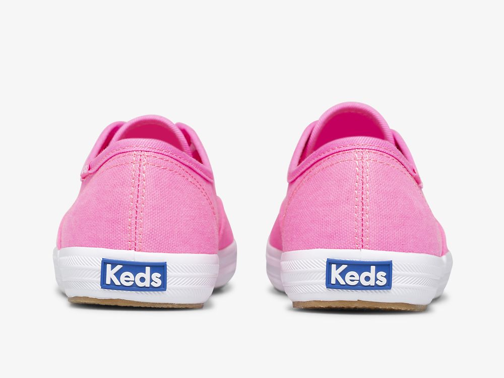 Dámské ŠněrovacíBoty Keds Champion Platene Neon Washable Růžové | CZ-79227