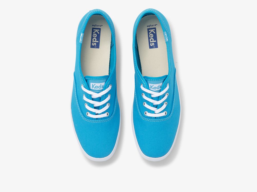 Dámské ŠněrovacíBoty Keds Champion Platene Neon Washable Blankyt | CZ-87067